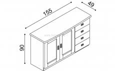 Komoda REBEKA E3 DDZ - schma