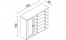 Komoda Rebeka F3 DZ - schma