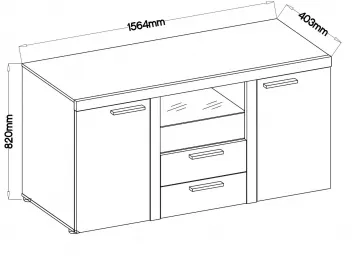 Komoda Rizo 2D2S, rozm�ry