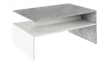 Konferenční stolek Damoli - beton/bílá