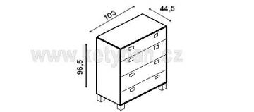 Komoda K4Z schma s rozmry