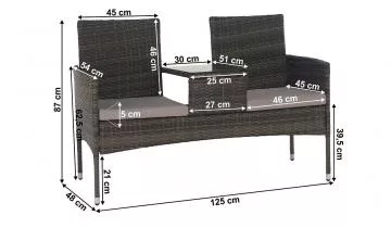 Zahradn lavice Lalit s odkldacm stolkem.