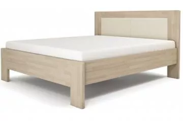 Dřevěná postel Lívia s čalouněným čelem