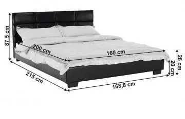 Čalouněná postel Mikel, černá, rozměry