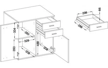 Komoda Mileta 2, rozm�ry