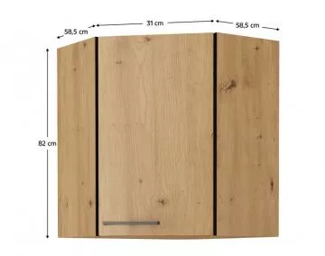 Horní rohová kuchyňská skříňka MONRO 60/60 GN-72 1F, rozměry
