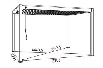 Bioklimatick pergola INTRO NEO 4x3 m, hlink - voln stojc
