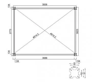 Bioklimatick pergola INTRO NEO 4x3 m, hlink - voln stojc