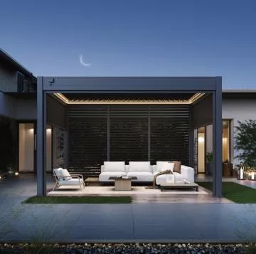 Bioklimatick pergola INTRO NEO 4x3 m, hlink - voln stojc