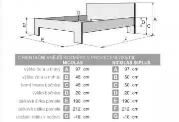 Devn postel z masivu Nicolas 50plus