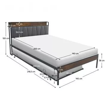 Kovov� postel s �aloun�n�m Nordo