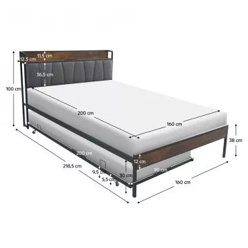 Kovov� postel s �aloun�n�m Nordo