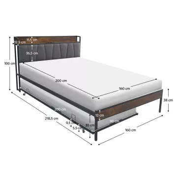 Kovov� postel s �aloun�n�m Nordo