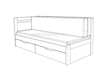 Rozkldac postel Tandem klasik s jednm vysokm elem - Lev elo