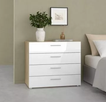 Komoda Pedro 505 dub sonoma/b�l� lesk, v interi�ru