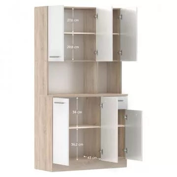 �estidve�ov� kredenc PELION NEW - dub sonoma/b�l�