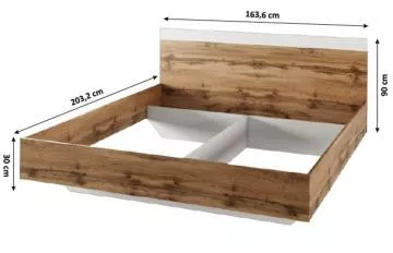 Dřevěná postel Gabriela dub wotan/bílá