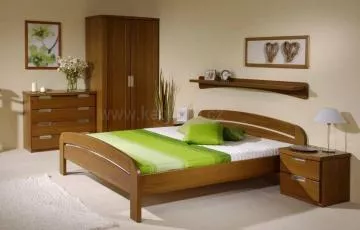Dřevěná postel z masivu Gabriela plus s oblým čelem