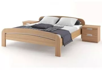 Dřevěná postel z masivu Gabriela s oblým čelem