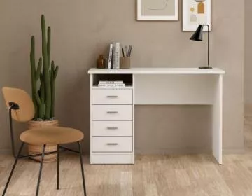 Psací stůl Felix 146, bílá, v interiéru