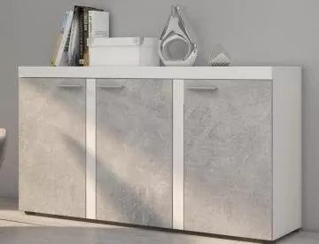 Komoda Rizo 3D b�l�/beton
