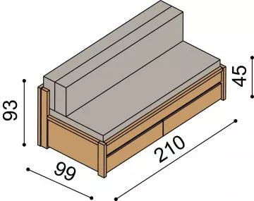 Rozkldac postel Diana - rozmry