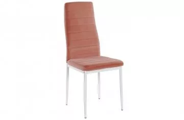 Jídelní židle Coleta nova růžová velvet látka/kov bílý