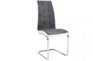 Jídelní židle Saloma new tmavě šedá/ekokůže bílá