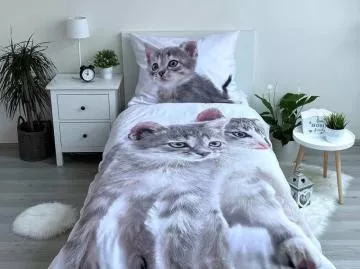 Jemn� bavln�n� povle�en� Kitten grey