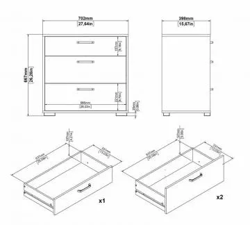 Komoda Selina 705, rozm�ry