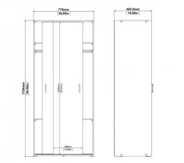 Skříň Sid 388, rozměry