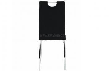 Moderní jídelní židle Signa černá/bílá ekokůže/chrom