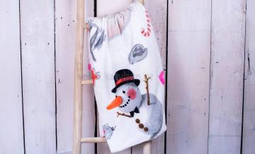 Deka z mikrovlákna Snowman