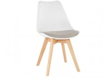 Jídelní židle Damara bílá/šedě béžová