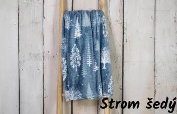 Mikroplyšová deka Strom šedý