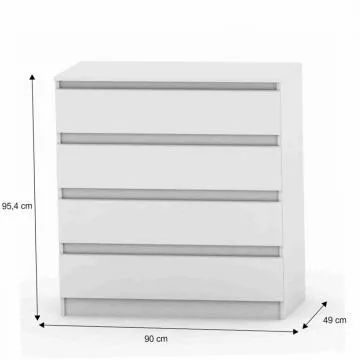 šuplíková komoda Hany new 004 - bílá