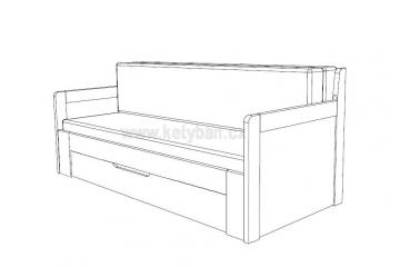 Rozkldac postel Tandem plus s podrukami 
