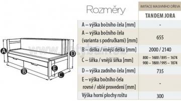 Rozkldac postel Tandem Jora klasik