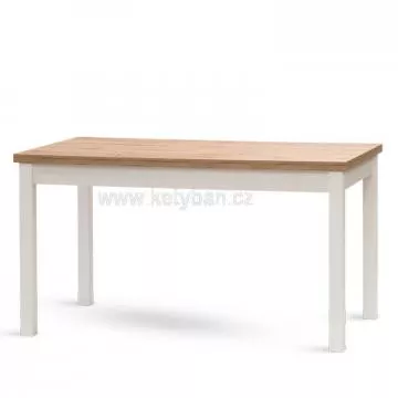 Rozkládací jídelní stůl W21 - dub wotan/bílá
