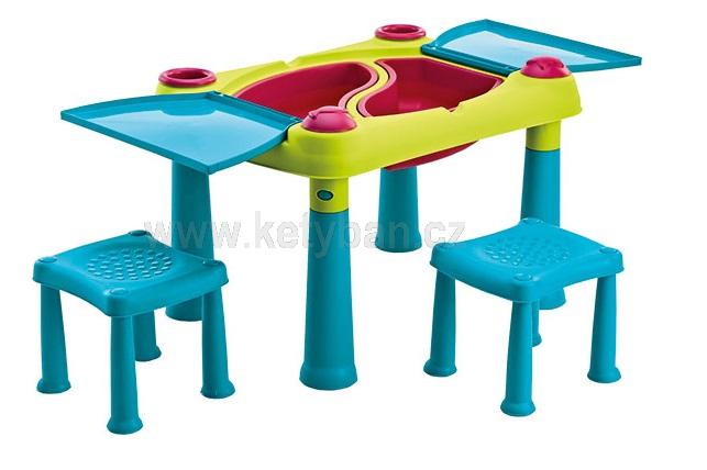 Mimořádně praktický stolek Creative play table   2 stoličky