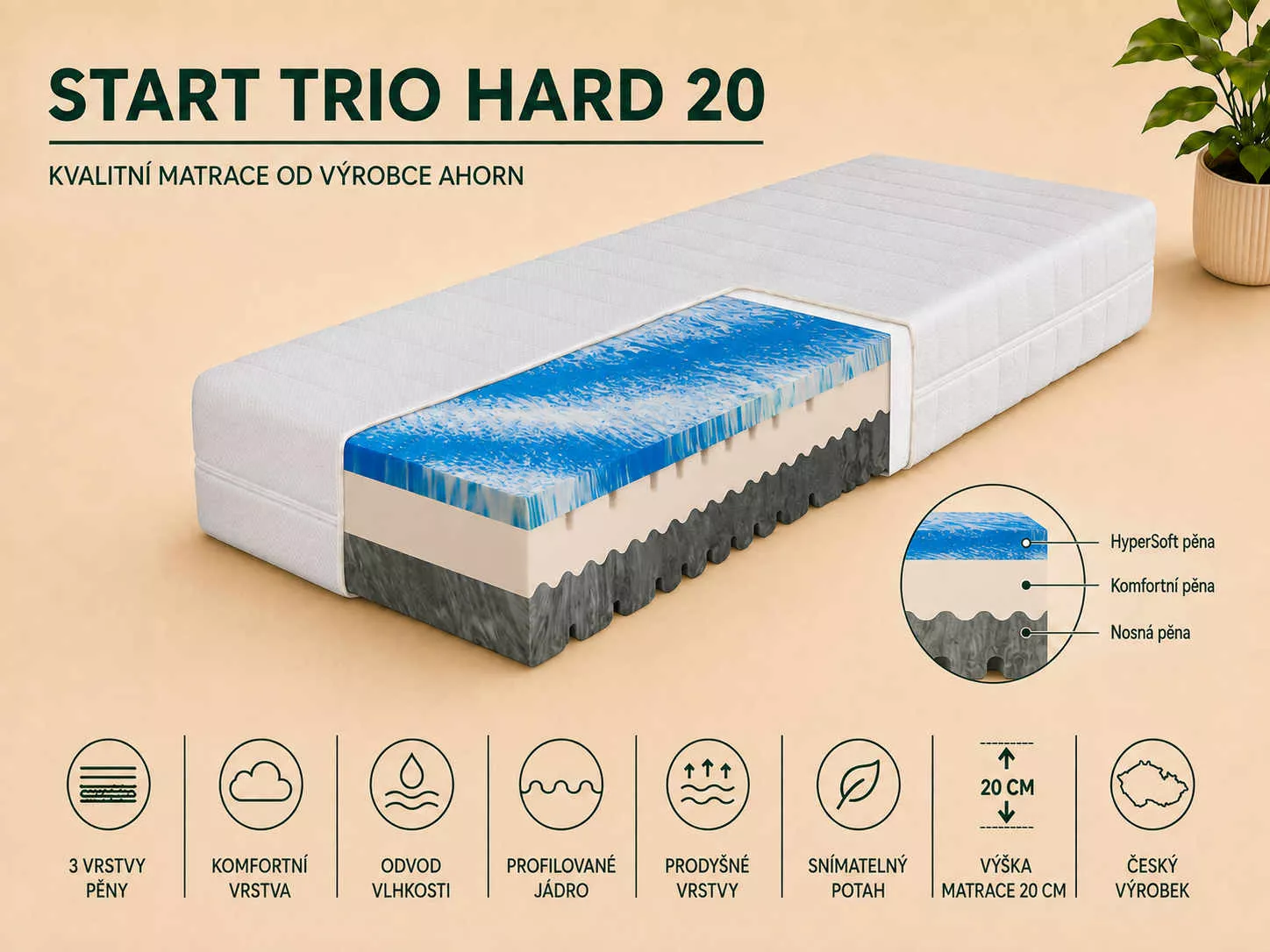 Matrace Start Trio Hard 20 Matrace Start Trio Hard 20