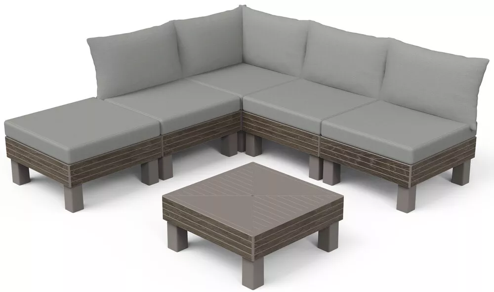 ELEMENTS zahradn� plastov� set - walnut