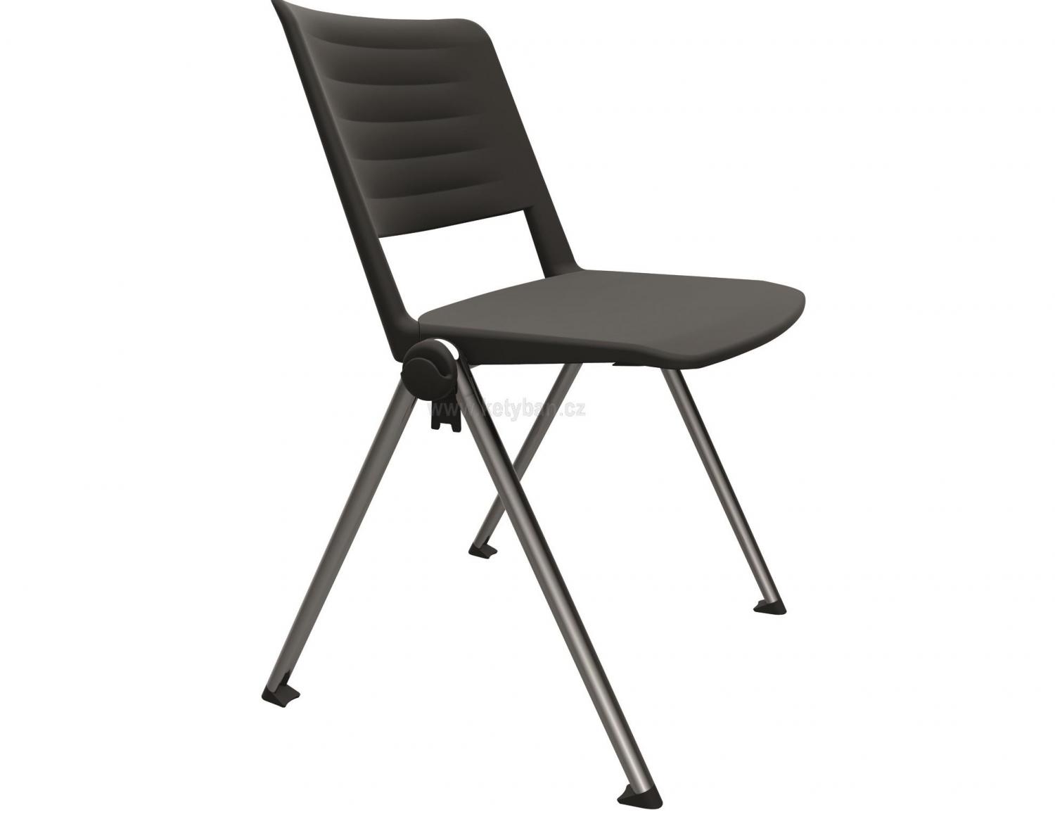 Konferenční židle 2200 Rave P šedý lak, černý plast