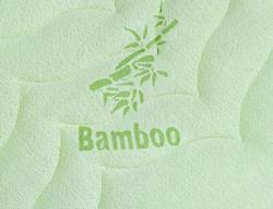 BAMBOO je matracová látka utkaná z přírodního bambusového vlákna, bavlny a polyesteru. Tento nový materiál je šetrný vůči životnímu prostředí a má vlastnosti, které jsou optimální pro využití v matracích. Je hedvábně měkký a příjemný na dotek. Bamboo přirozeně odpuzuje mikroorganismy a je nemačkavý. Látka je pratelná do 60 °C.