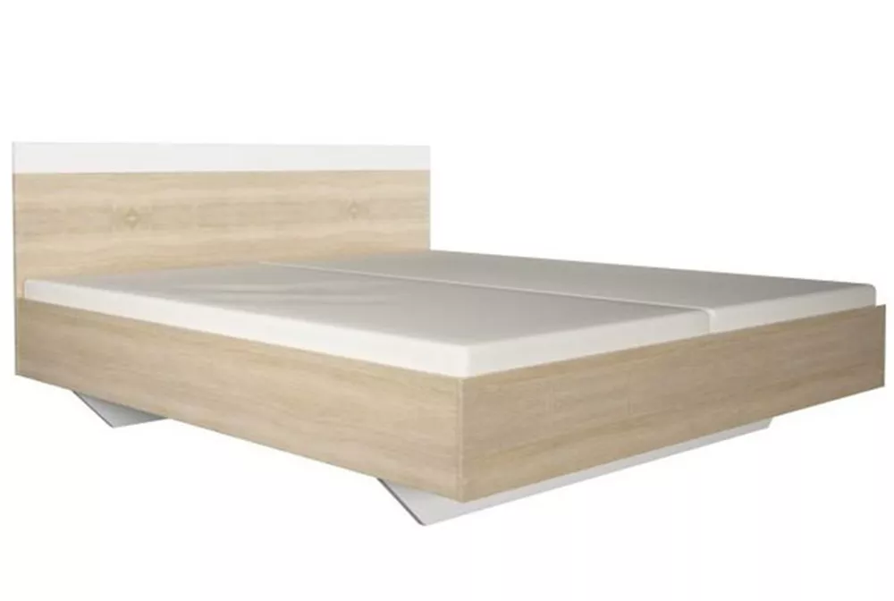 Dřevěná postel Gabriela dub sonoma/bílá