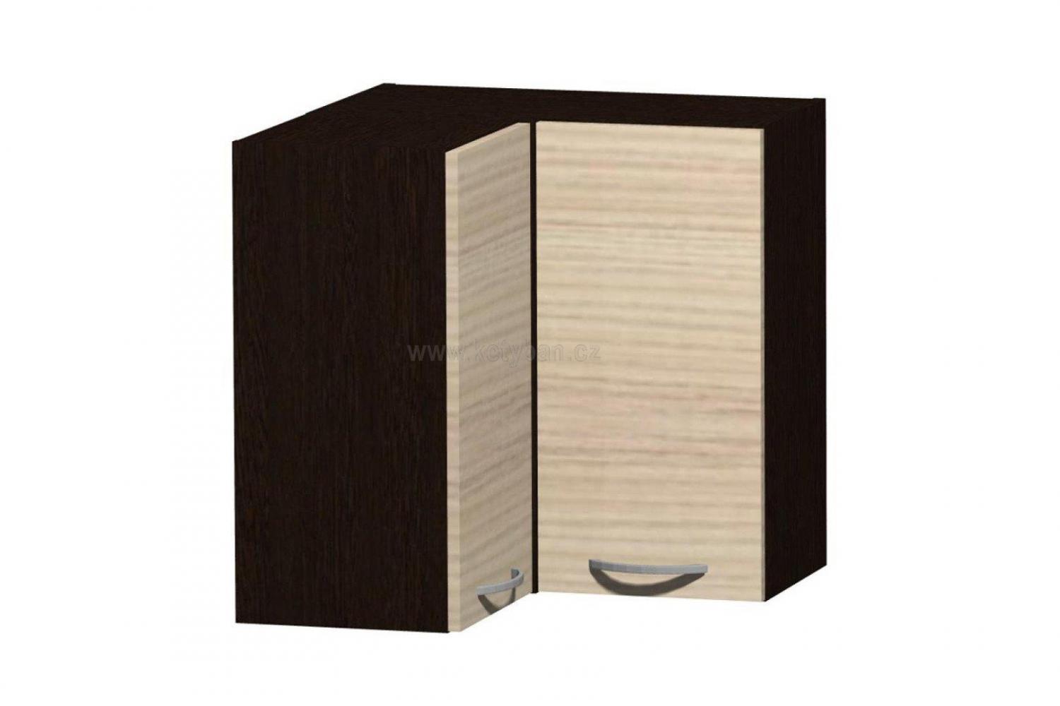 Rohová skříňka Nela H60 RM provedení dub tmavý-jasan coimbra