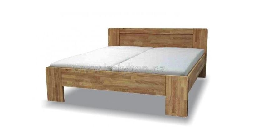 Dřevěná postel z masivu Daniel 50plus - dvojlůžko, dub