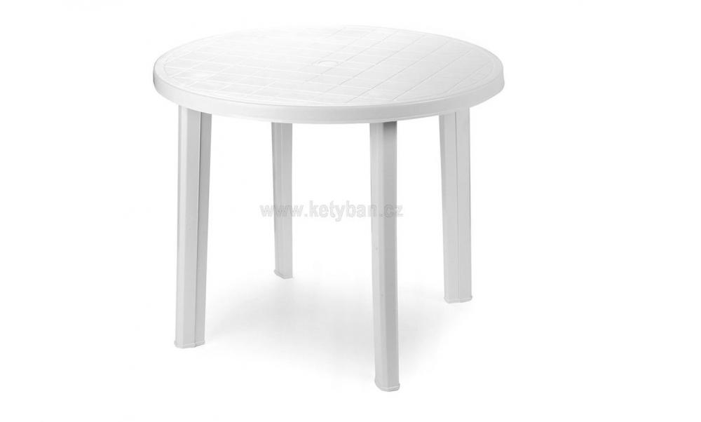 Kulatý plastový stůl Tondo bílý